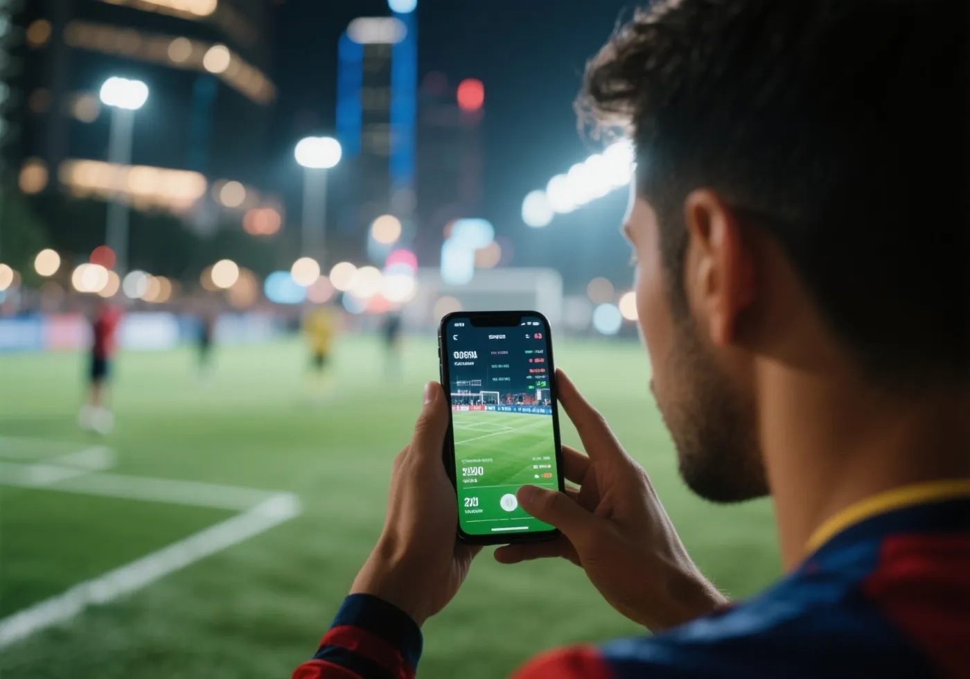 手機查看即時賽況示意